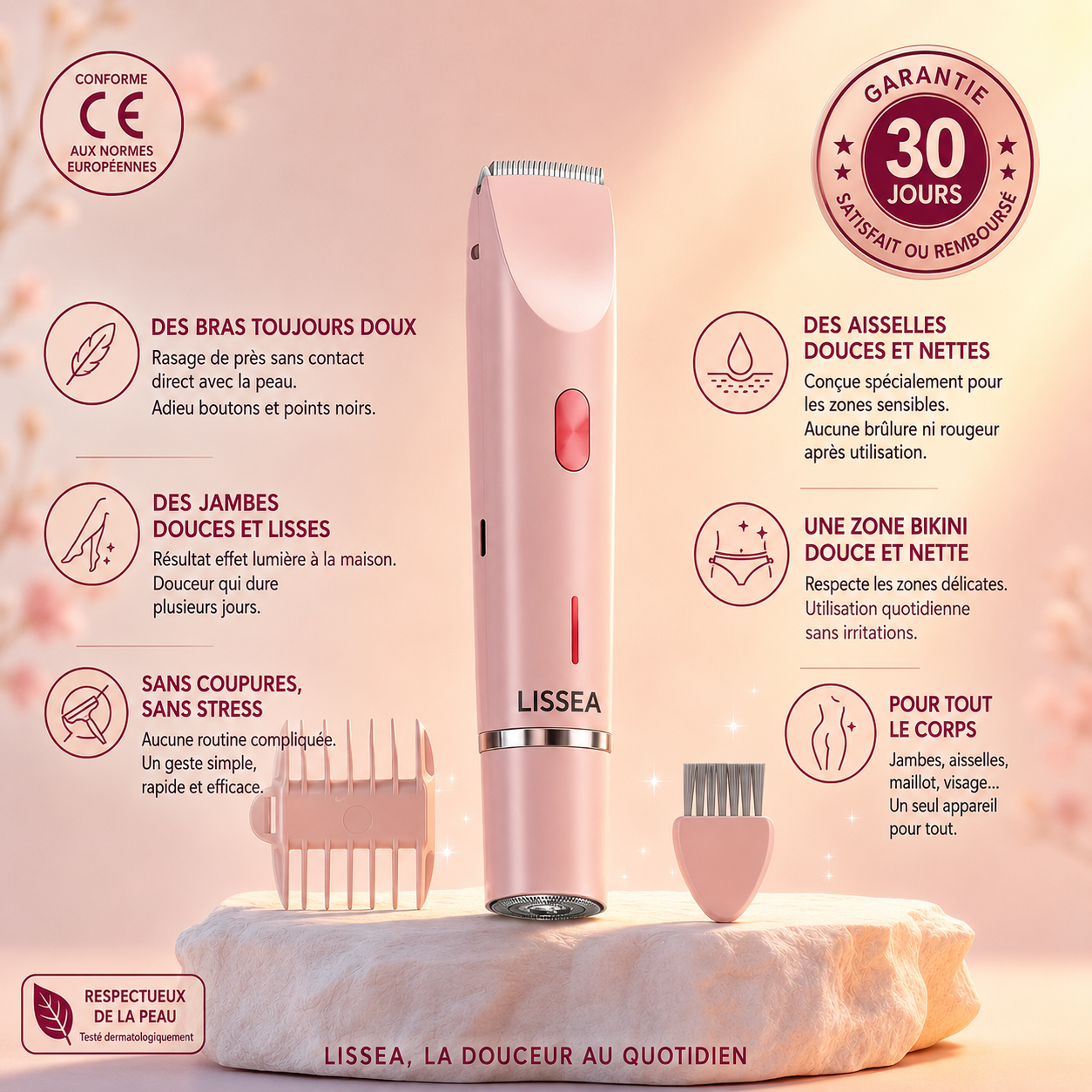 LISSEA™  Le rasoir électrique 2-en-1